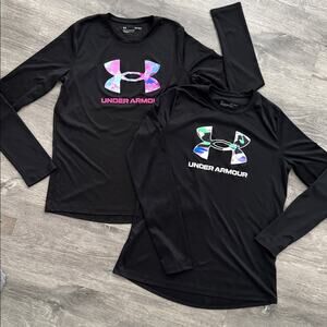Under Armour Black Long Sleeve Loose Fit T-Shirts